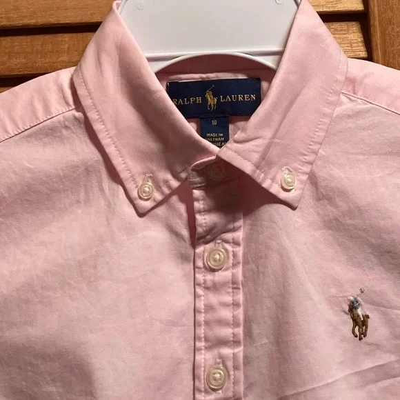 Ralph Lauren Pink Buttoned Collar Shirt Dress - Picture 5 of 13